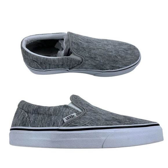 VANS Classic Slip-On Gray Textured Corduroy Sneakers Mens Size 7 Womens Size 8.5 main image 8
